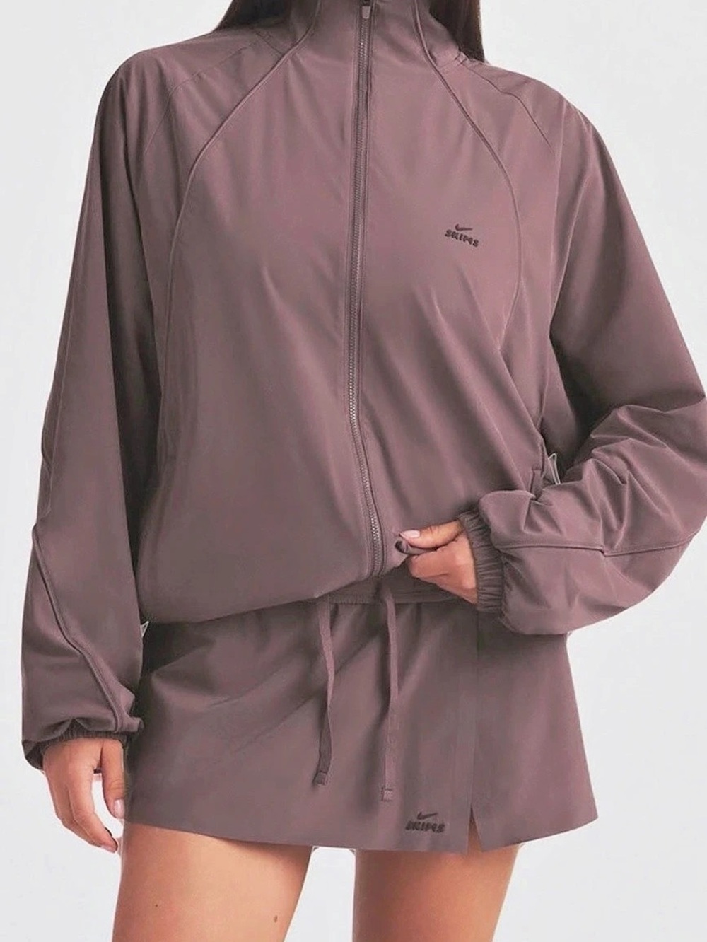 Nike x Skims Stretch Nylon Oversized Track Jacket Purple
